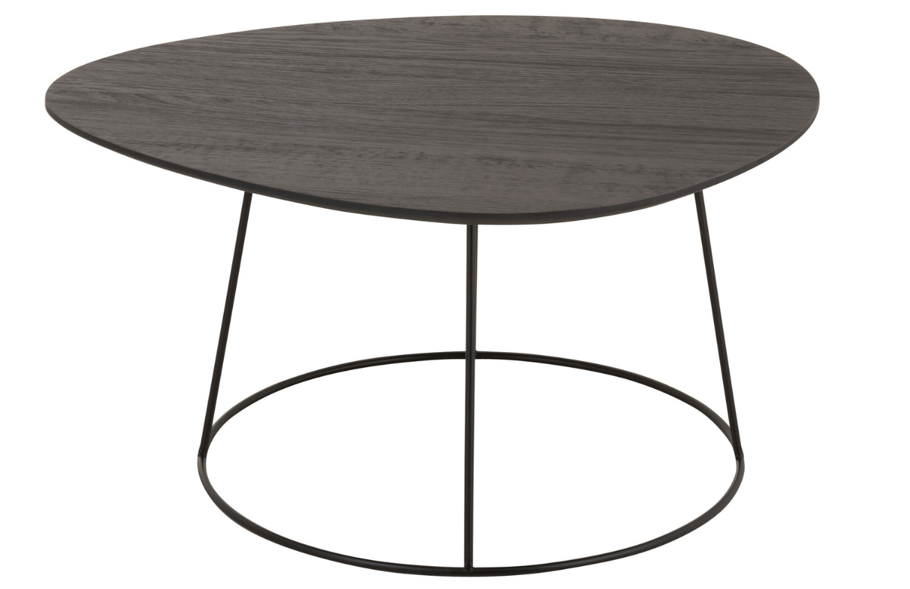 Tmavě hnědý dřevěný konferenční stolek J-line Taklo 58 x 54 cm
