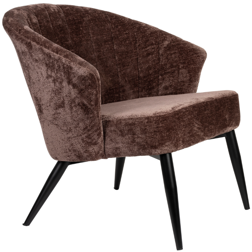 Hnědé čalouněné lounge křeslo DUTCHBONE GEORGIA