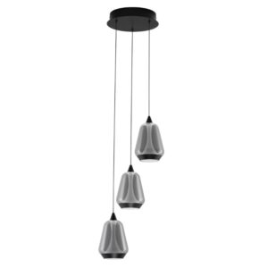 Nova Luce Kouřově šedé skleněné závěsné LED světlo Alish 28 cm