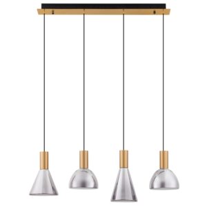 Nova Luce Kouřově šedé skleněné závěsné LED světlo Voi 78 cm
