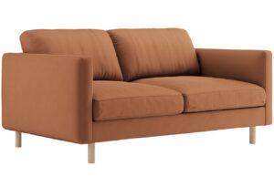 Micadoni Oranžová sametová dvoumístná pohovka Eden 146 cm