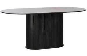 Unique Furniture Černý dubový jídelní stůl Nola 180 x 95 cm