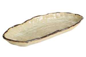 Kave Home Hnědý keramický tácek Abela 32 x 13 cm