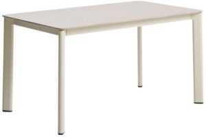 Kave Home Béžový stůl s keramickou deskou Anafi 140 x 80 cm