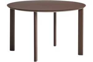 Kave Home Hnědý zahradní jídelní stůl Erice Ø 120 cm se skleněnou deskou