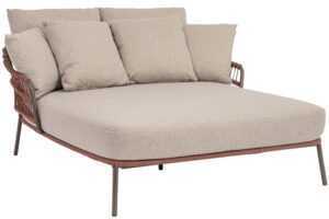 Bizzotto Béžové zahradní dvojlehátko s polštáři Talaia