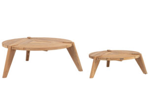 Bizzotto Set dvou dřevěných zahradních stolků Camden 80/100 cm