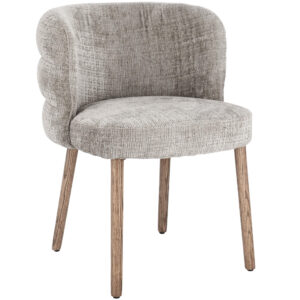 Bizzotto Šedá čalouněná jídelní židle Ilma s dubovou podnoží