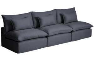 Kave Home Tmavě šedá pohovka Anarela 330 cm s odnímatelným potahem