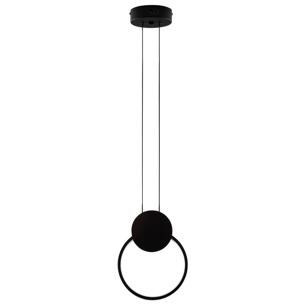 Nova Luce Černé kovové závěsné LED světlo Wiro 20 cm