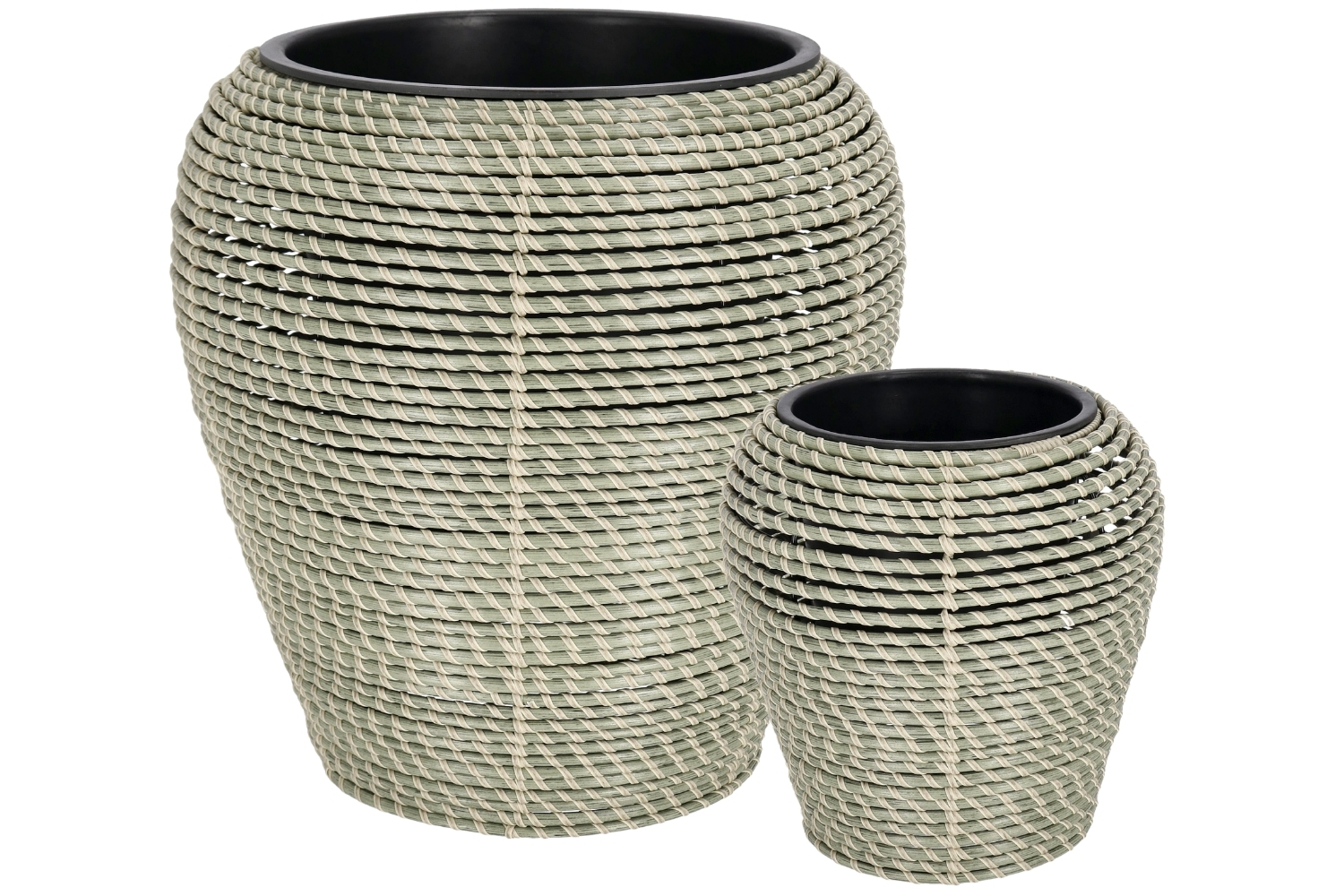 Bizzotto Set dvou zahradních květináčů z umělého ratanu Thanh Ø28/45 cm