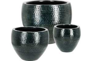 Bizzotto Set tří kovových zahradních květináčů Nirad Ø39/53/70 cm