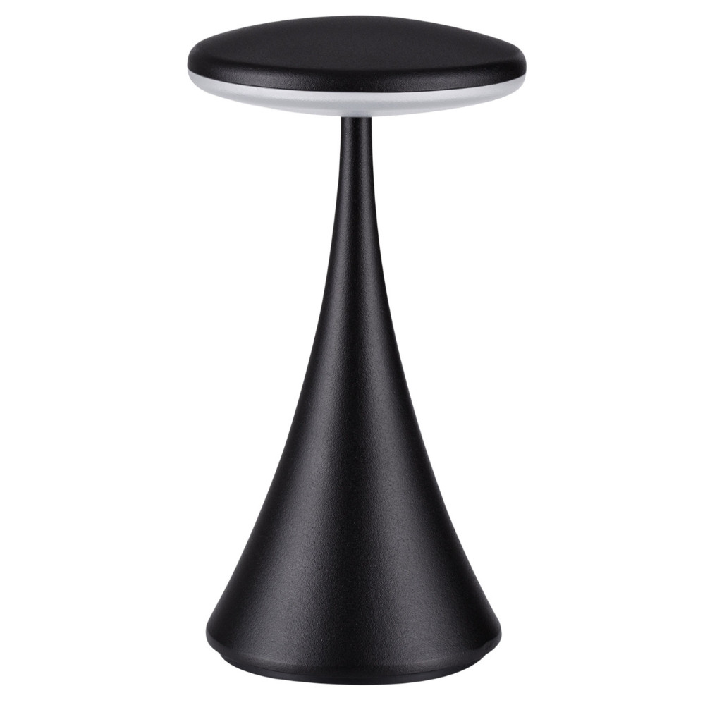 Nova Luce Černá kovová nabíjecí stolní LED lampa Elbo